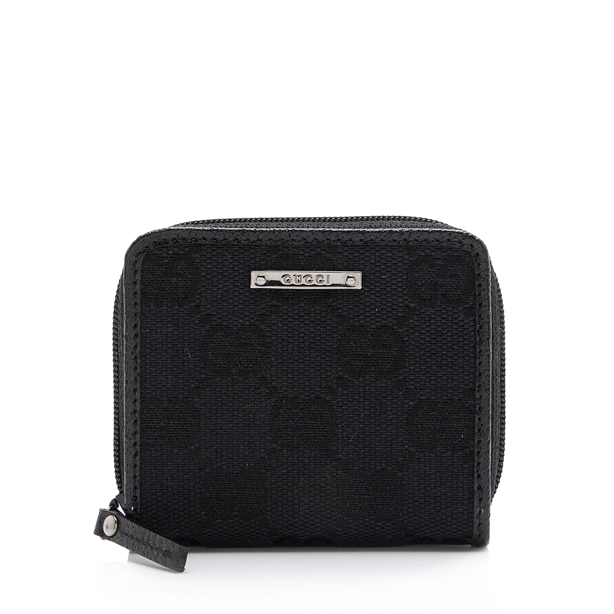 Gucci GG Canvas Compact Zip Around Coin Wallet