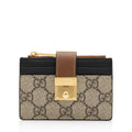 Gucci GG Supreme Leather Padlock Card Case Wallet (SHF-LgCvRN)