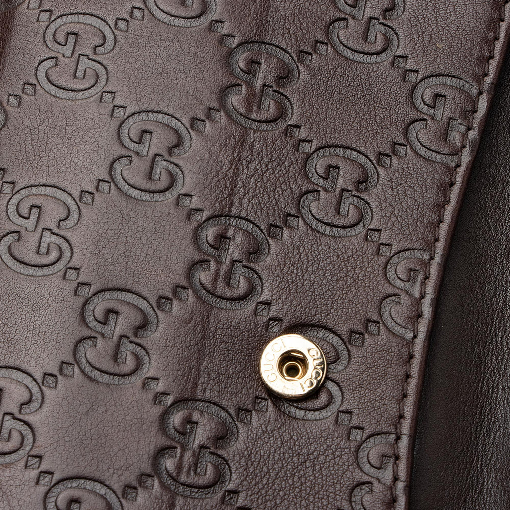 Gucci Guccissima Leather Heart Script Continental Wallet
