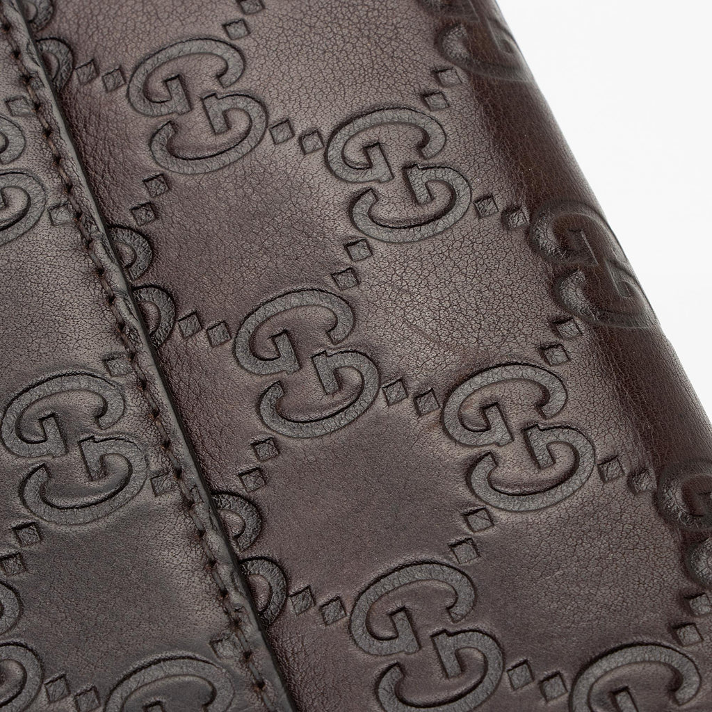 Gucci Guccissima Leather Heart Script Continental Wallet