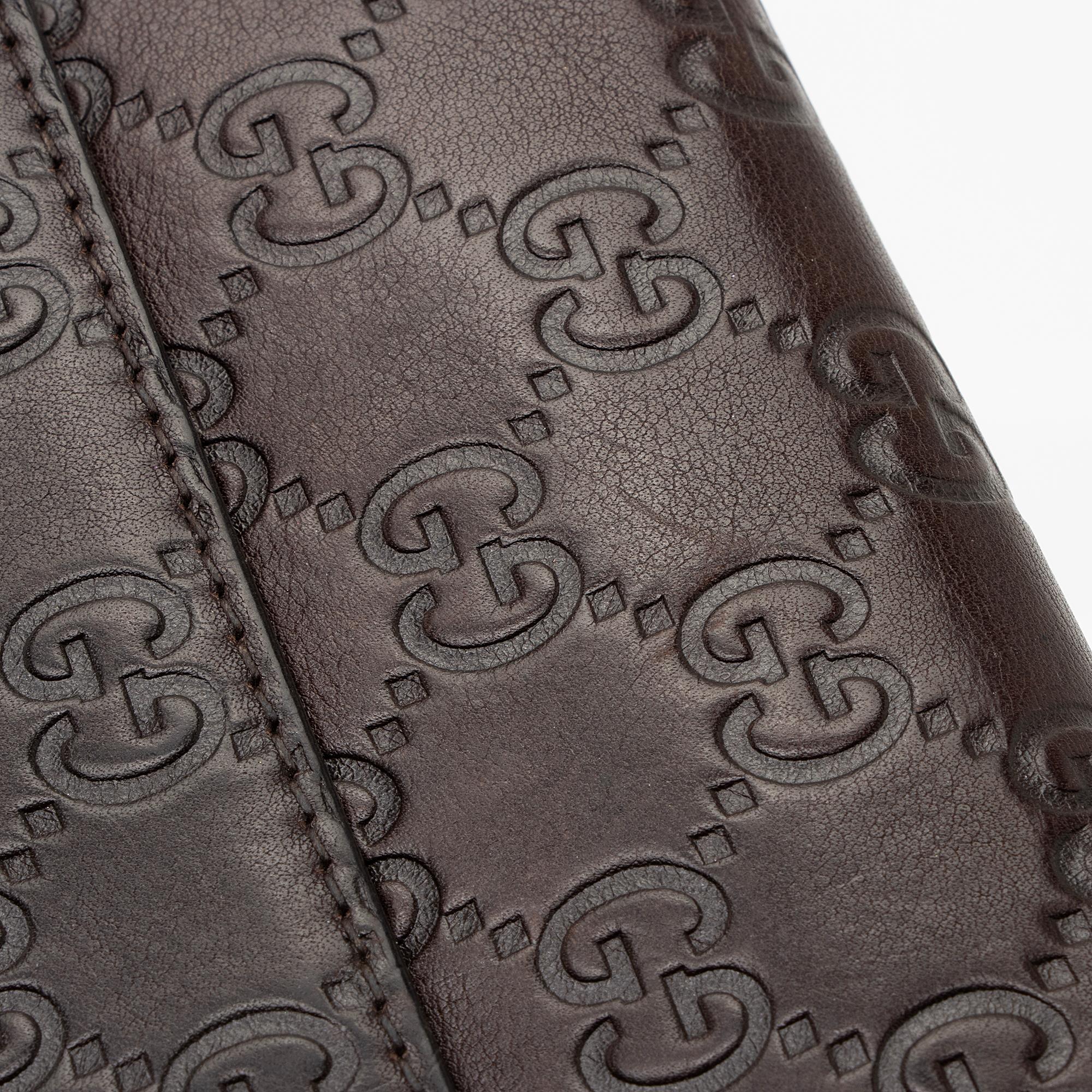 Gucci Guccissima Leather Heart Script Continental Wallet