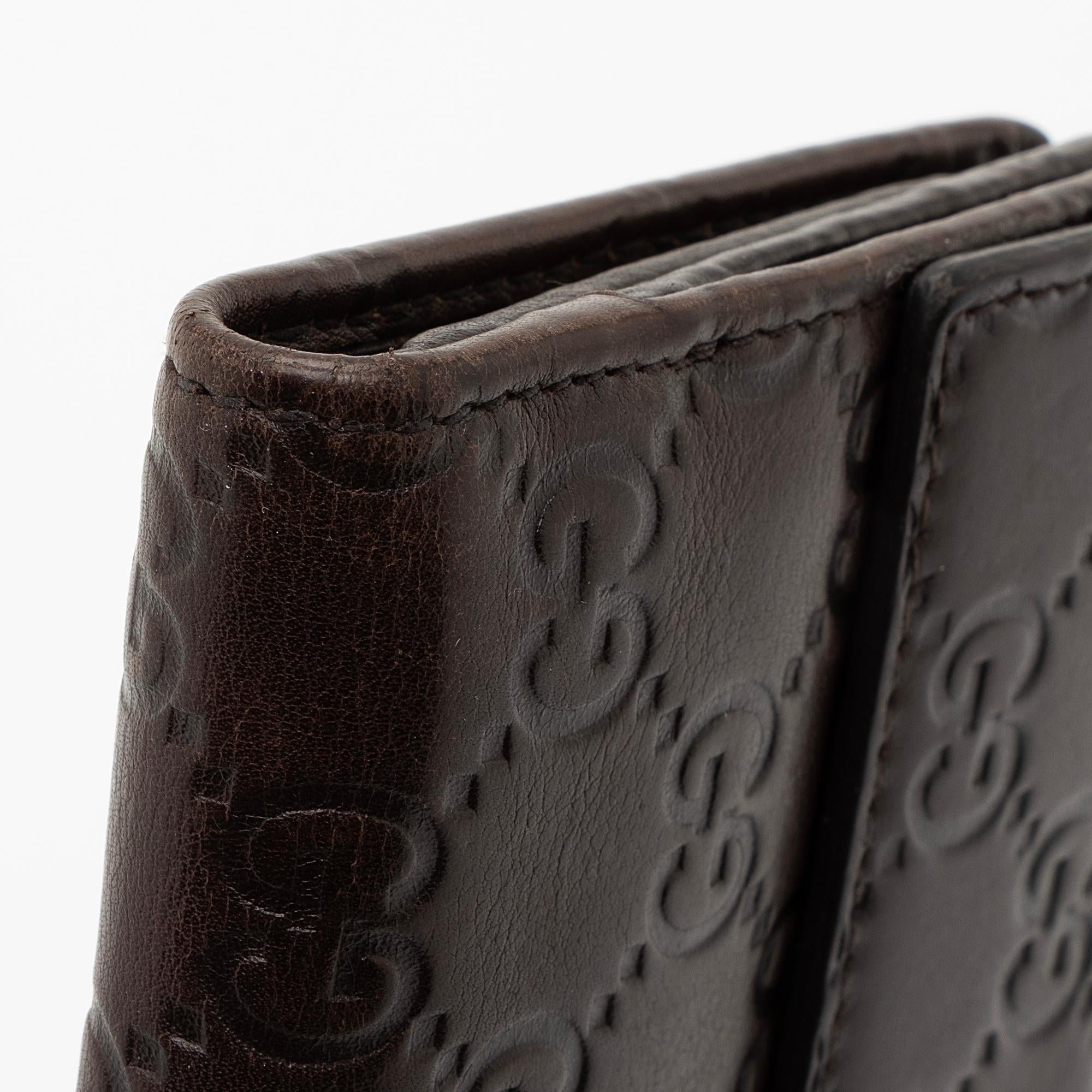 Gucci Guccissima Leather Heart Script Continental Wallet