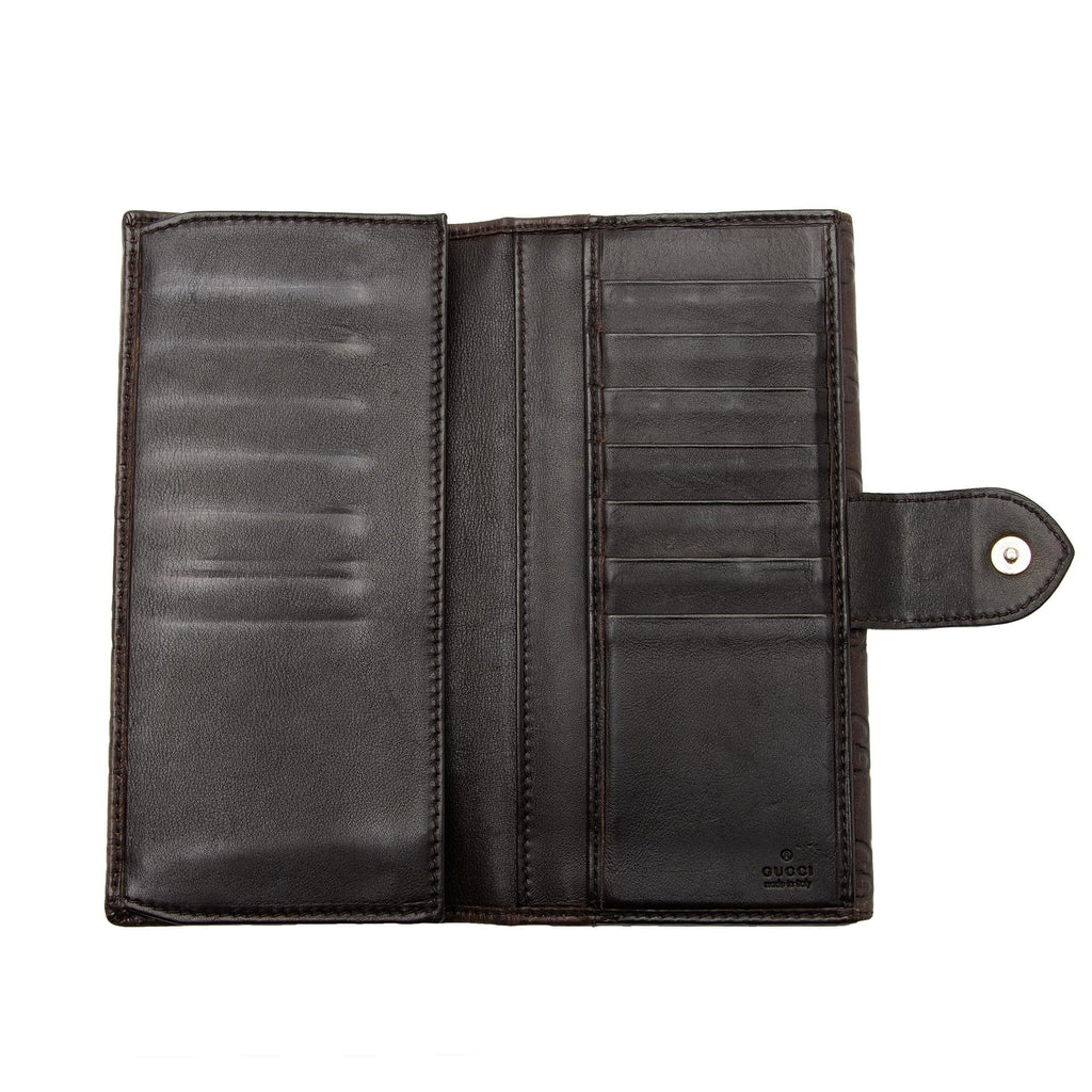 Gucci Guccissima Leather Heart Script Continental Wallet