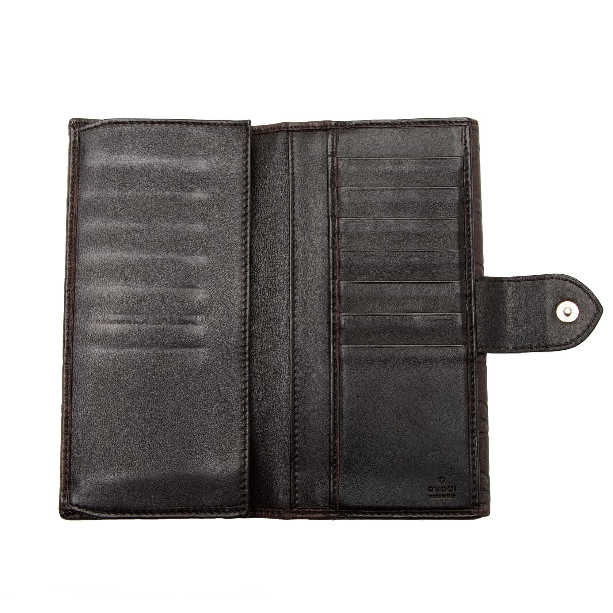 Gucci Guccissima Leather Heart Script Continental Wallet