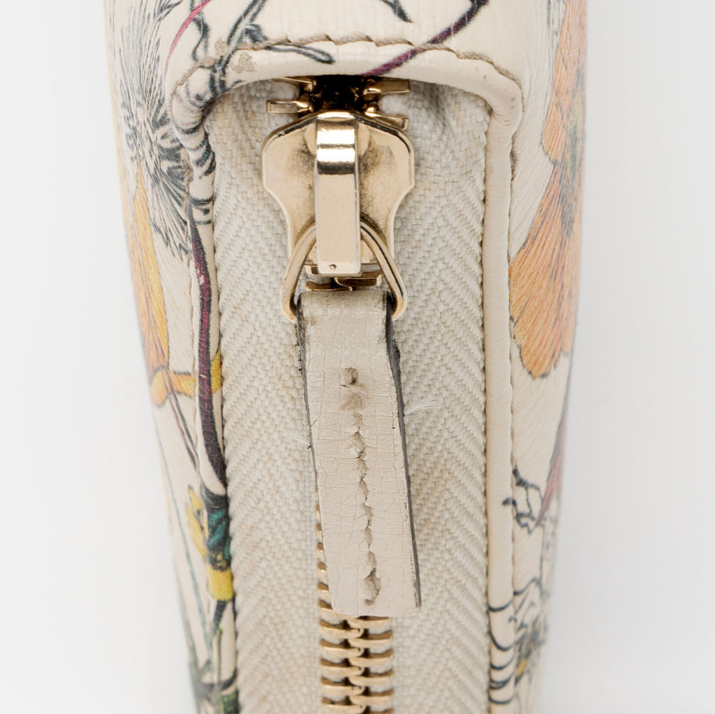 Gucci Leather Flora Nice Zip Around Wallet (SHF-muKADt)