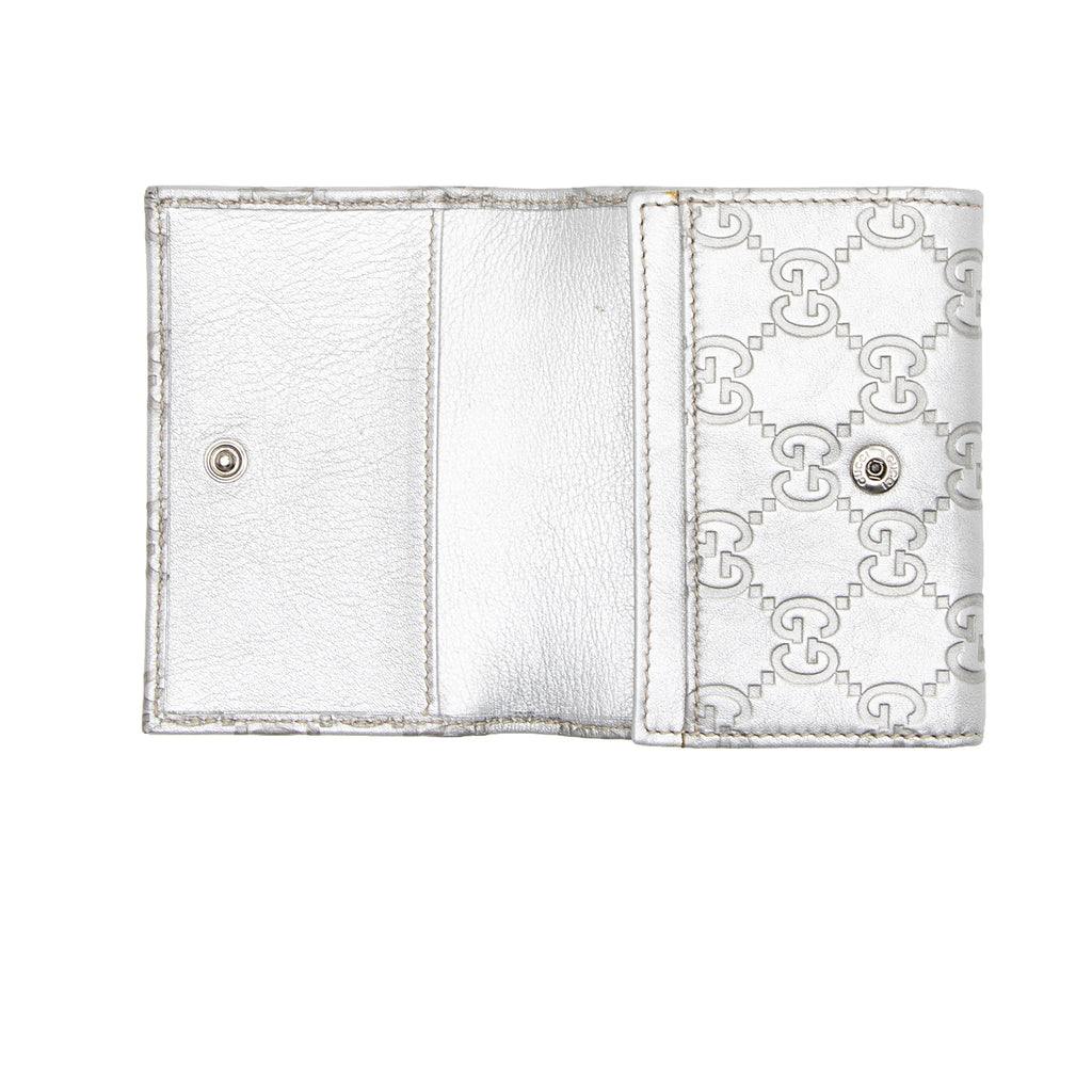Gucci Metallic Guccissima Leather Card Case
