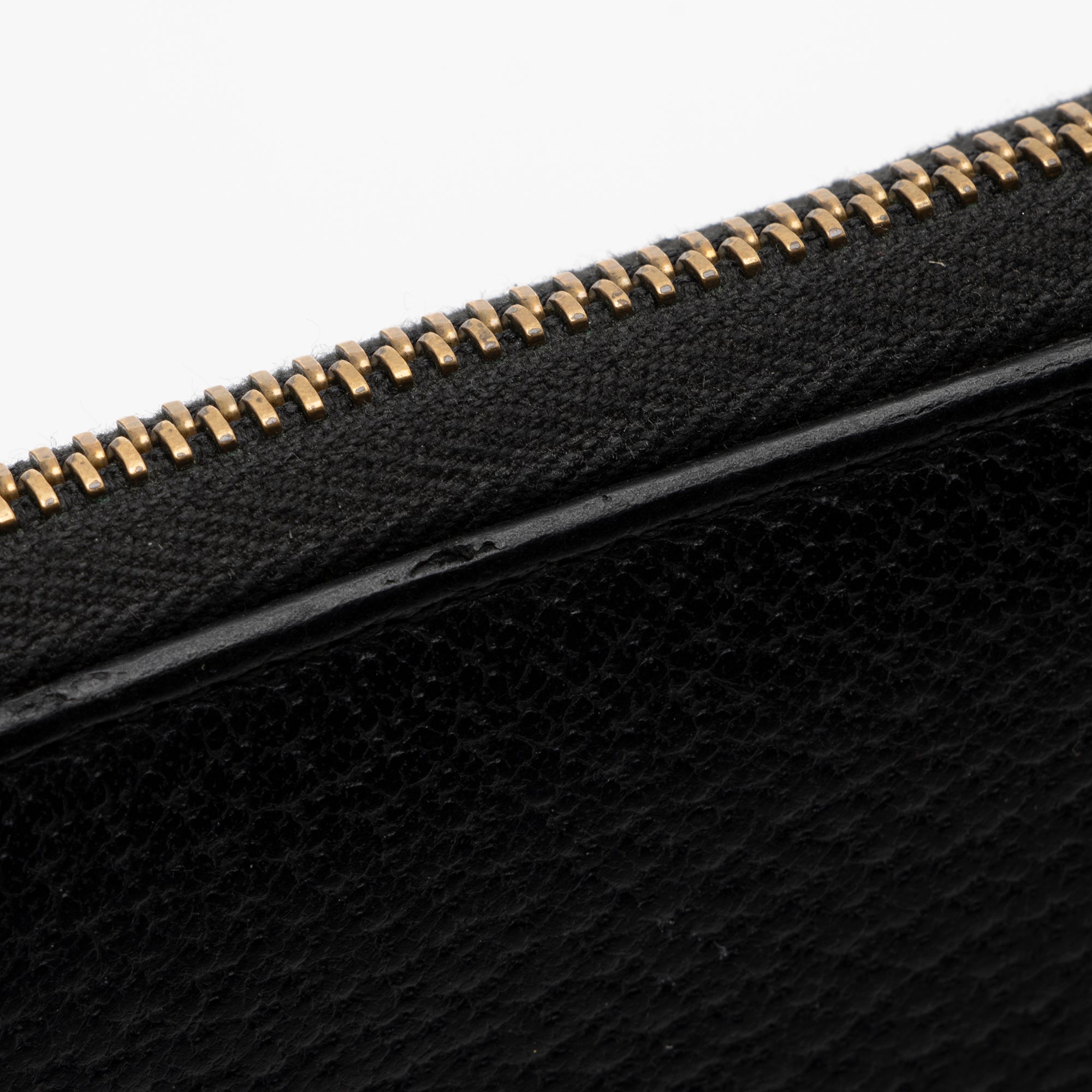 Gucci Pebbled Leather GG Marmont Zip Around Wallet