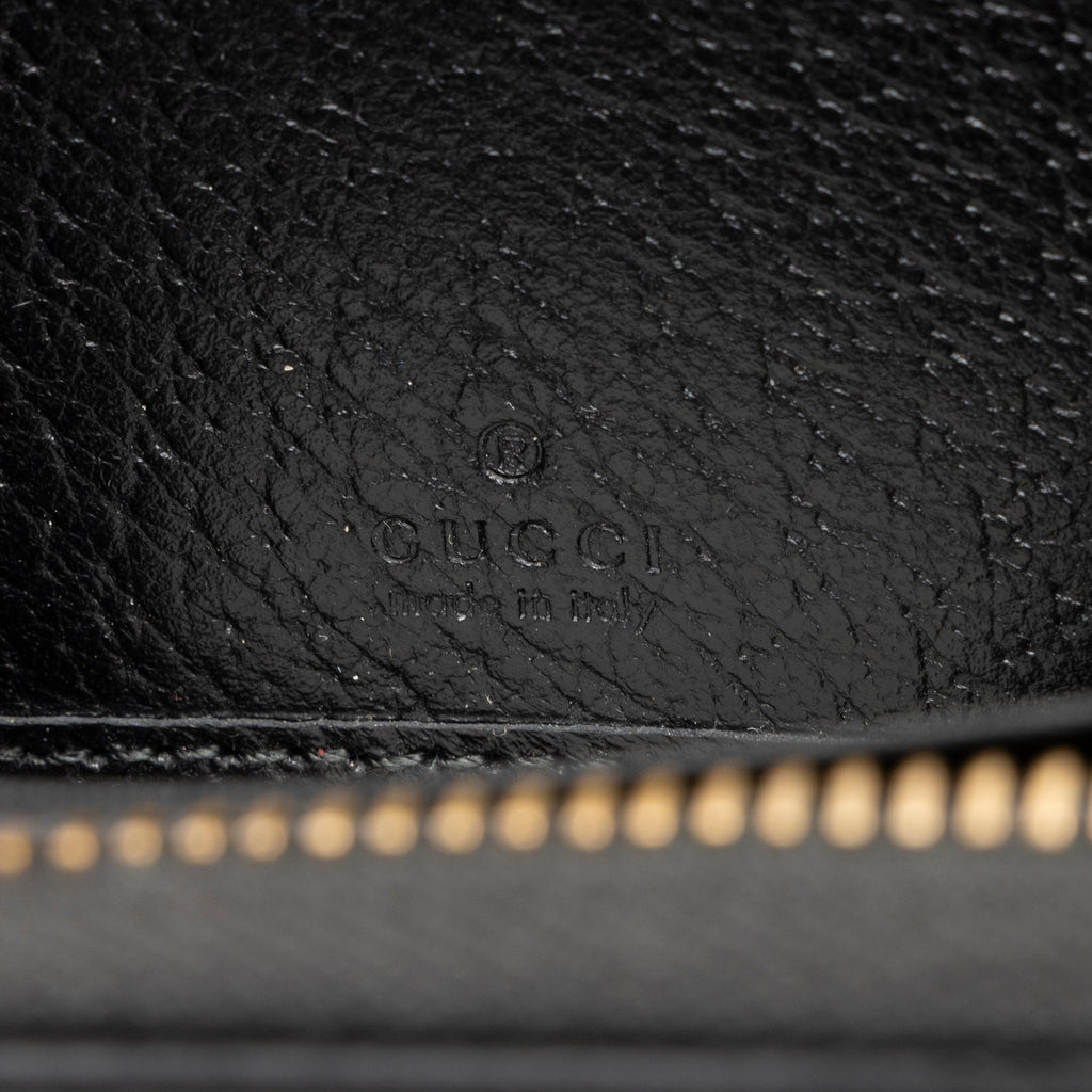 Gucci Pebbled Leather GG Marmont Zip Around Wallet