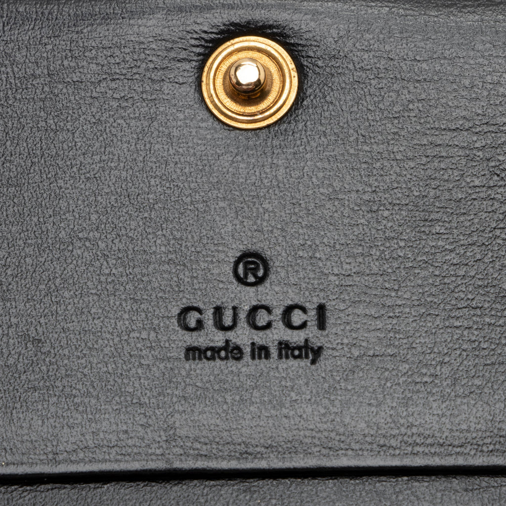 Gucci Quilted Leather GG Marmont Web Trapuntata Card Case Wallet