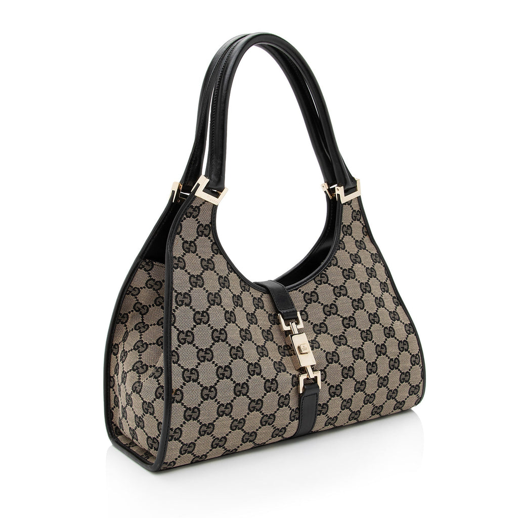 Gucci Vintage GG Canvas Bardot Medium Shoulder Bag (SHF-MzOFGC)