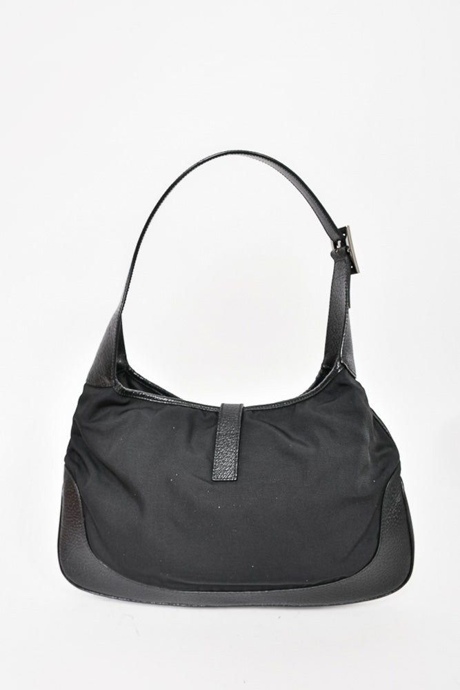 Gucci Black Canvas/Leather Jackie Shoulder Bag