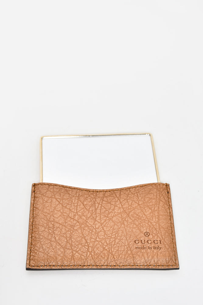Gucci Brown Ostrich Leather Bamboo Top Handle Bag