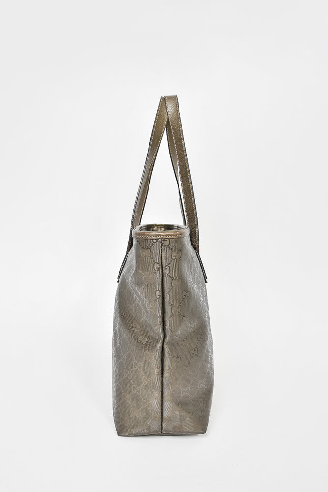 Gucci Olive Green GG Imprimé Medium Joy Tote