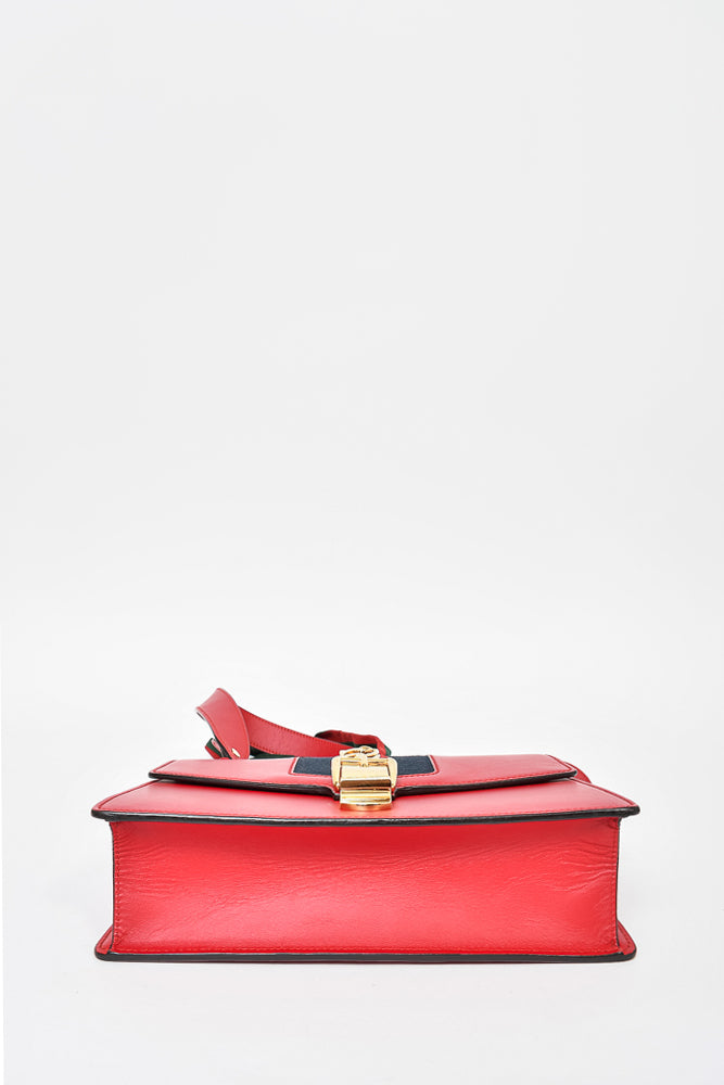 Gucci Red Leather Web Sylvie Handbag