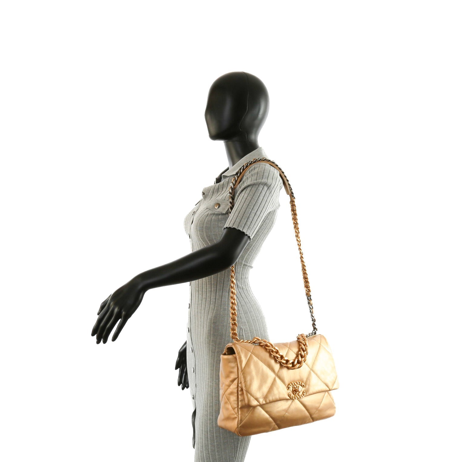 CHANEL 19 Medium Flap Gold