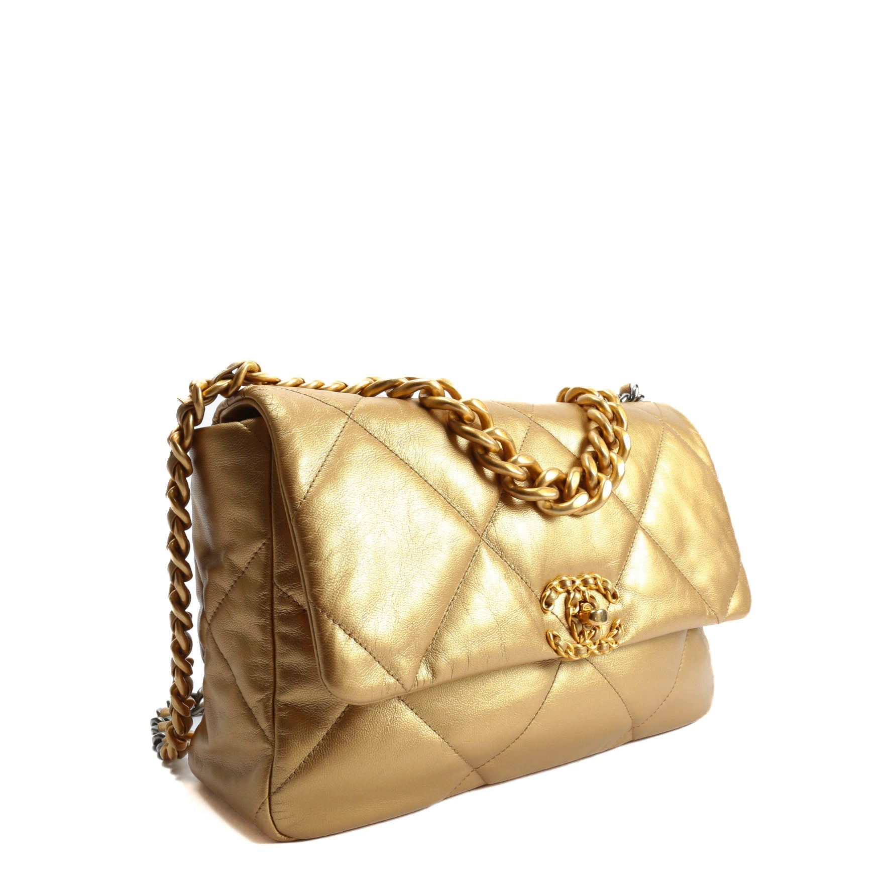 CHANEL 19 Medium Flap Gold