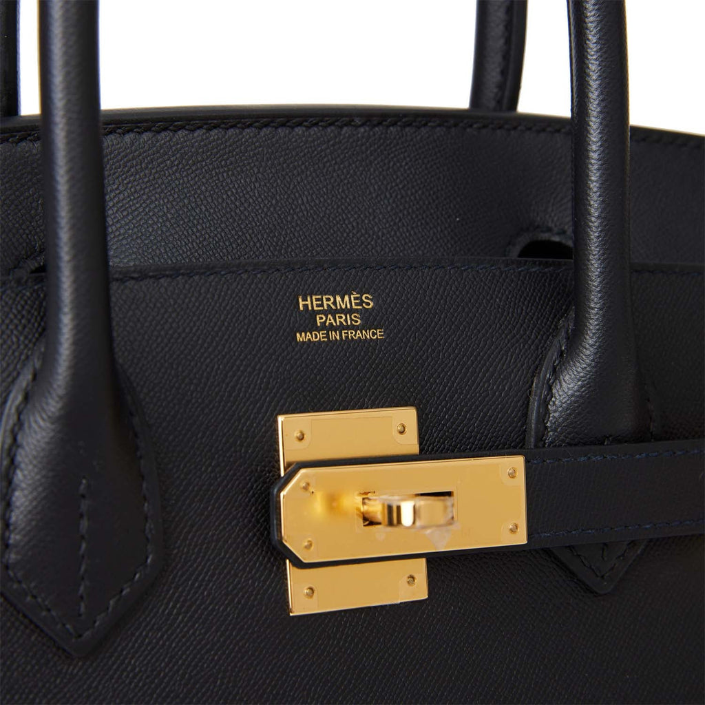 Hermes Birkin Sellier 30 Black Madame Gold Hardware