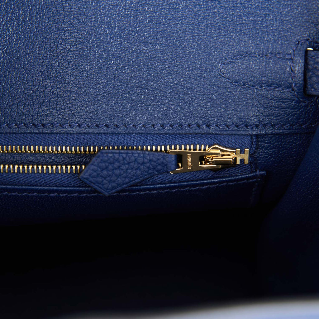 Hermes Birkin 25 Bleu Saphir Togo Gold Hardware