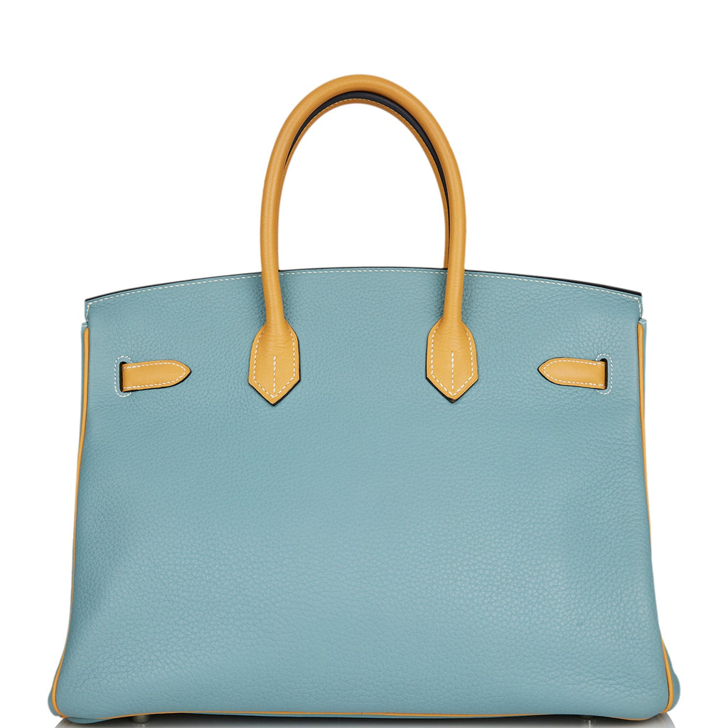 Hermes Special Order (HSS) Birkin 35 Ciel and Sable Clemence Palladium Hardware