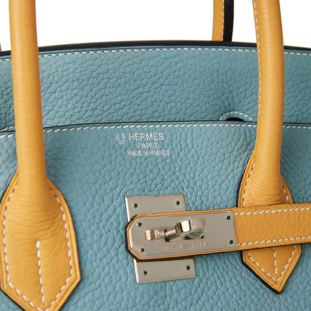 Hermes Special Order (HSS) Birkin 35 Ciel and Sable Clemence Palladium Hardware