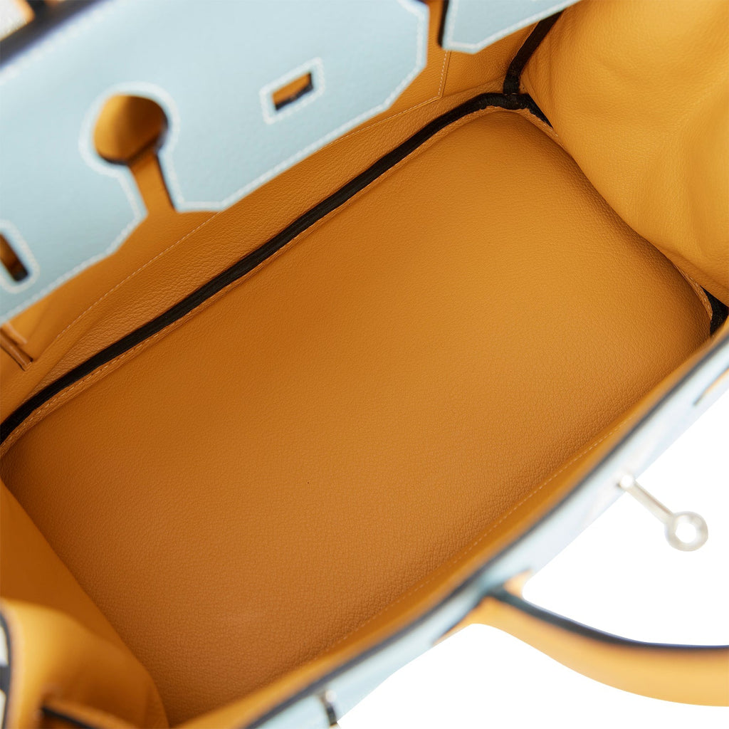 Hermes Special Order (HSS) Birkin 35 Ciel and Sable Clemence Palladium Hardware