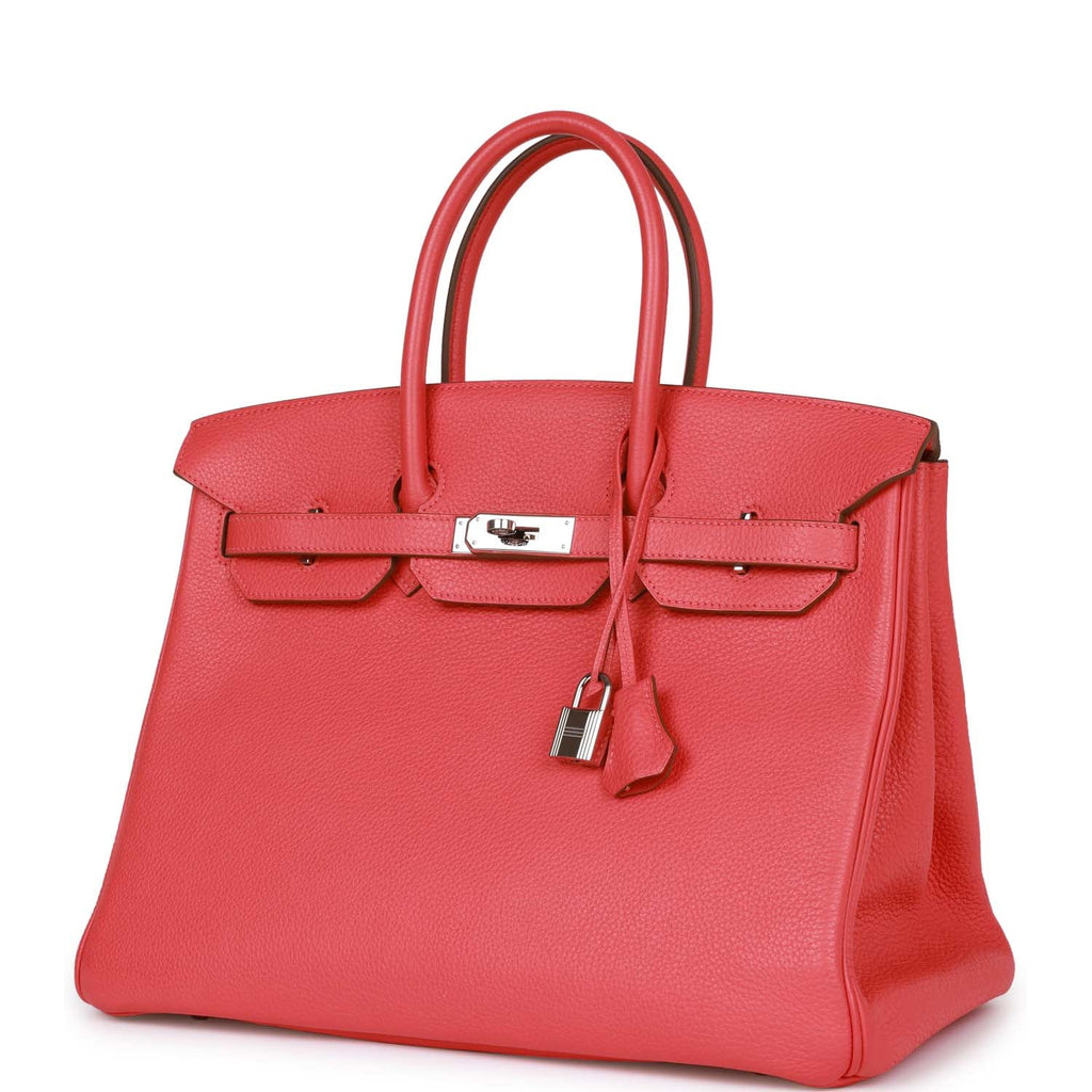Pre-owned Hermes Birkin 35 Rose Jaipur Clemence Palladium Hardware
