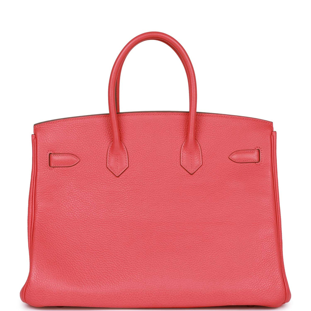 Pre-owned Hermes Birkin 35 Rose Jaipur Clemence Palladium Hardware