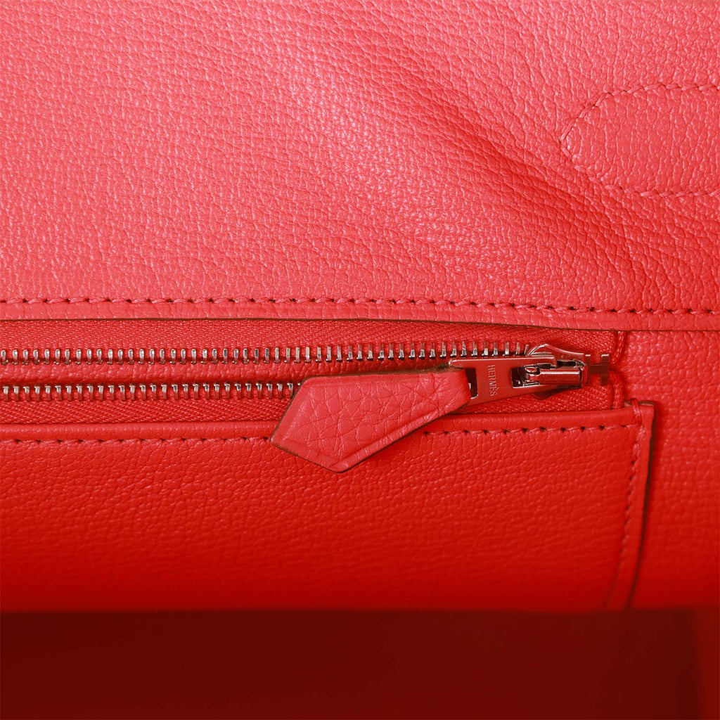 Pre-owned Hermes Birkin 35 Rose Jaipur Clemence Palladium Hardware