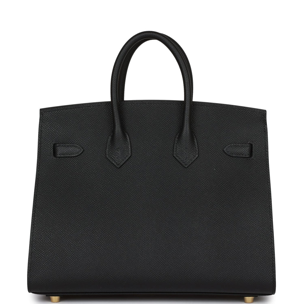 Hermes Birkin Sellier 25 Black Epsom Gold Hardware