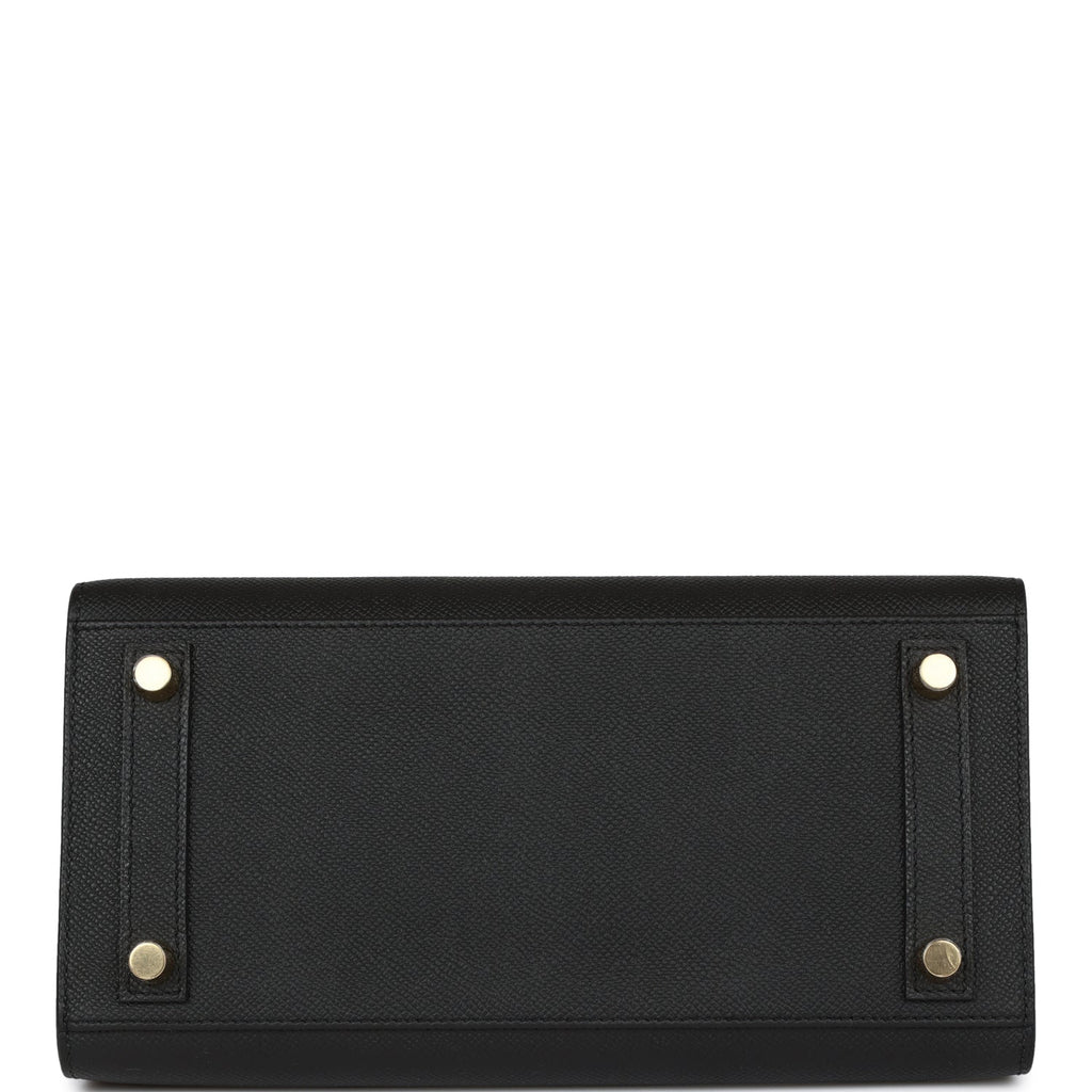 Hermes Birkin Sellier 25 Black Epsom Gold Hardware