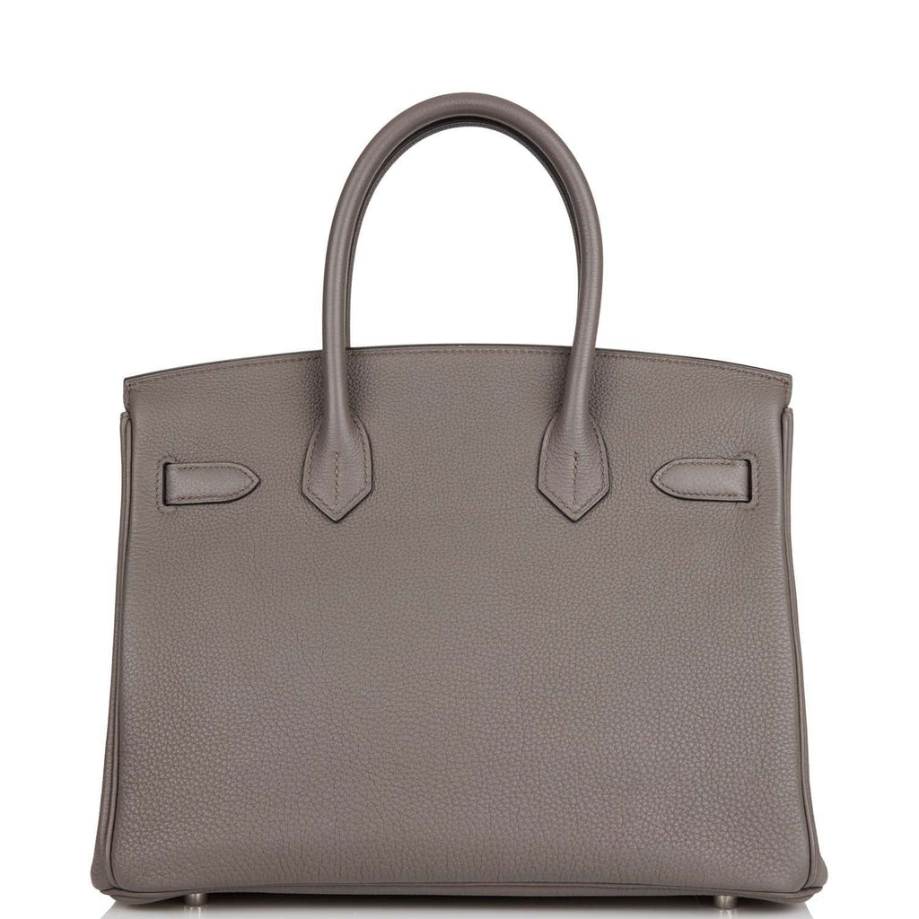 Pre-owned Hermes Birkin 30 Etain Togo Palladium Hardware