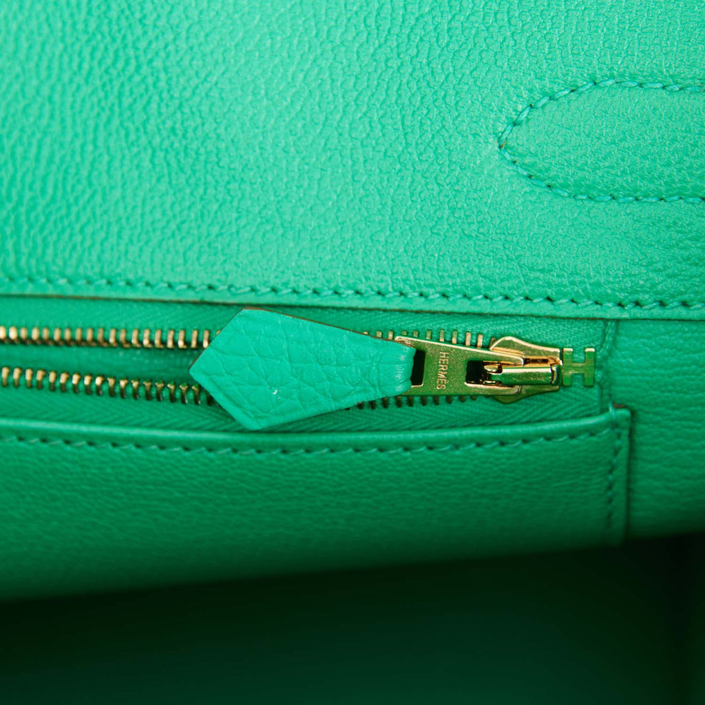 Pre-owned Hermes Birkin 30 Menthe Clemence Gold Hardware - Payment 5 for CD