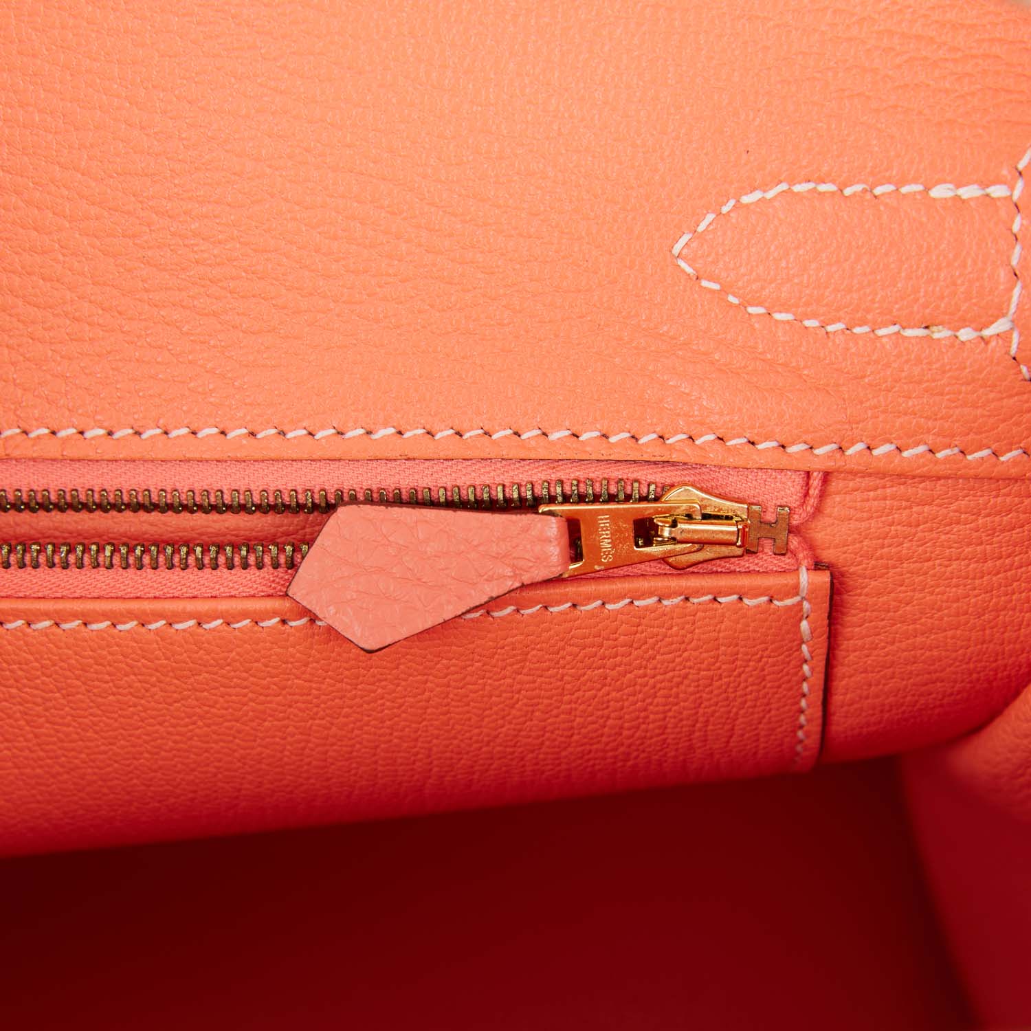 Pre-owned Hermes Birkin 30 Crevette Clemence Gold Hardware
