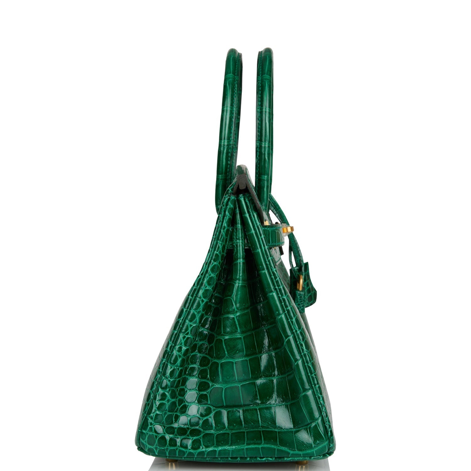 Hermes Special Order (HSS) Birkin 30 Emerald Verso Shiny Porosus Crocodile Brushed Gold Hardware