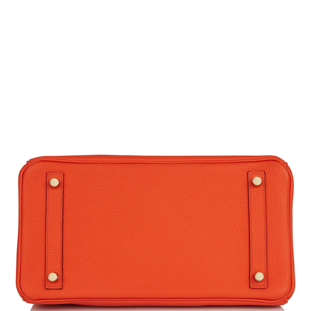 Hermes Birkin 30 Orange Poppy Togo Gold Hardware