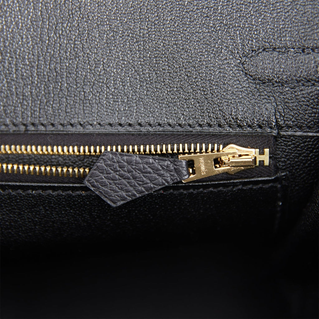 Hermes Birkin 25 Black Togo Gold Hardware