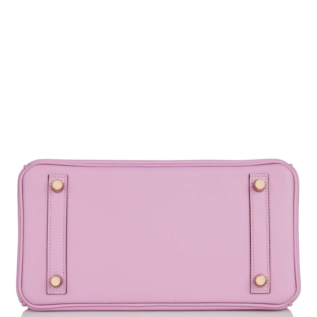 Hermes Birkin 25 Mauve Sylvestre Swift Rose Gold Hardware