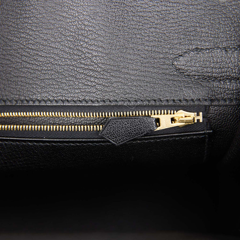 Hermes Special Order (HSS) Birkin 30 White and Black Clemence Brushed Gold Hardware