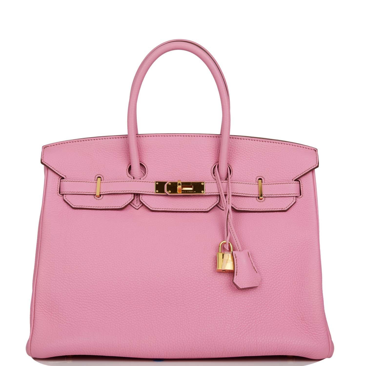 Pre-owned Hermes Birkin 35 Bubblegum Togo Gold Hardware