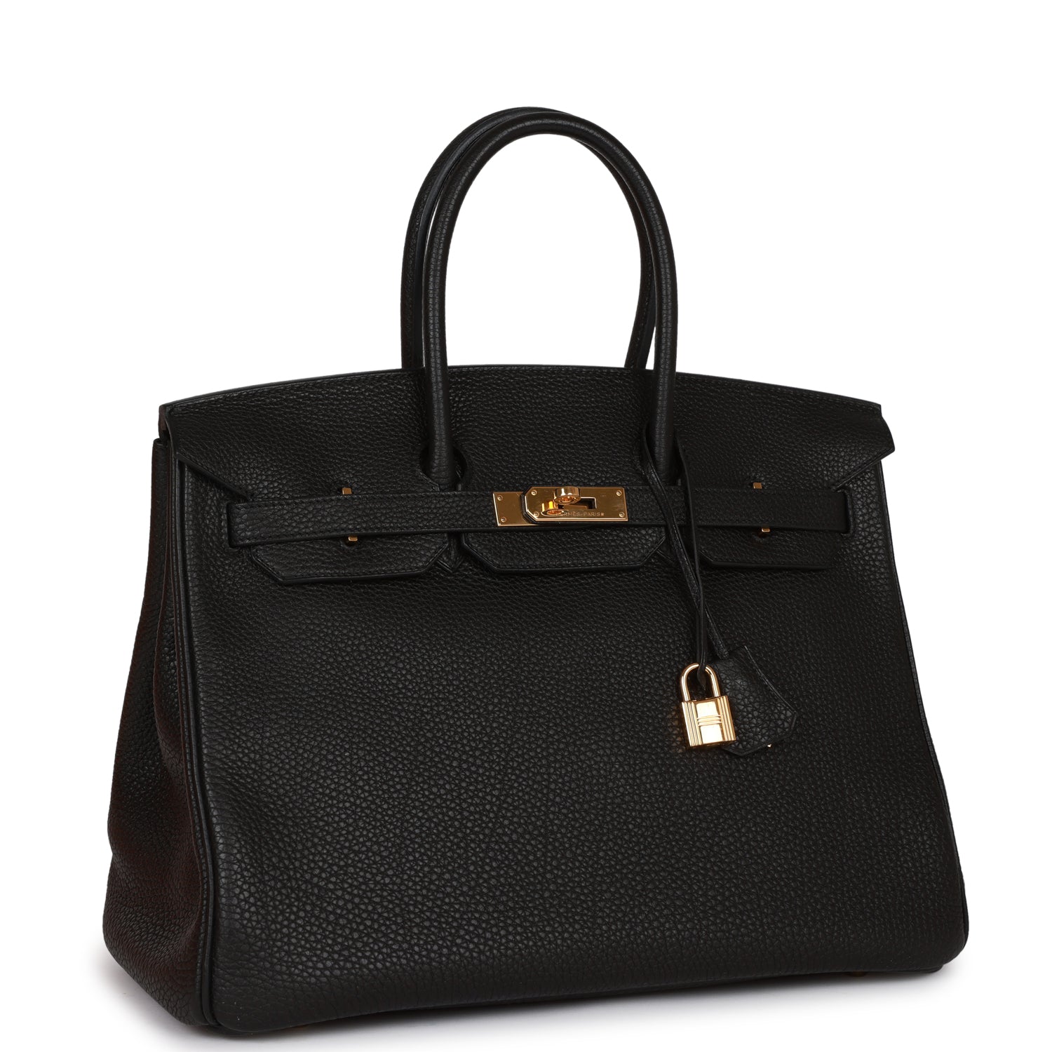 Pre-owned Hermes Birkin 35 Black Togo Gold Hardware