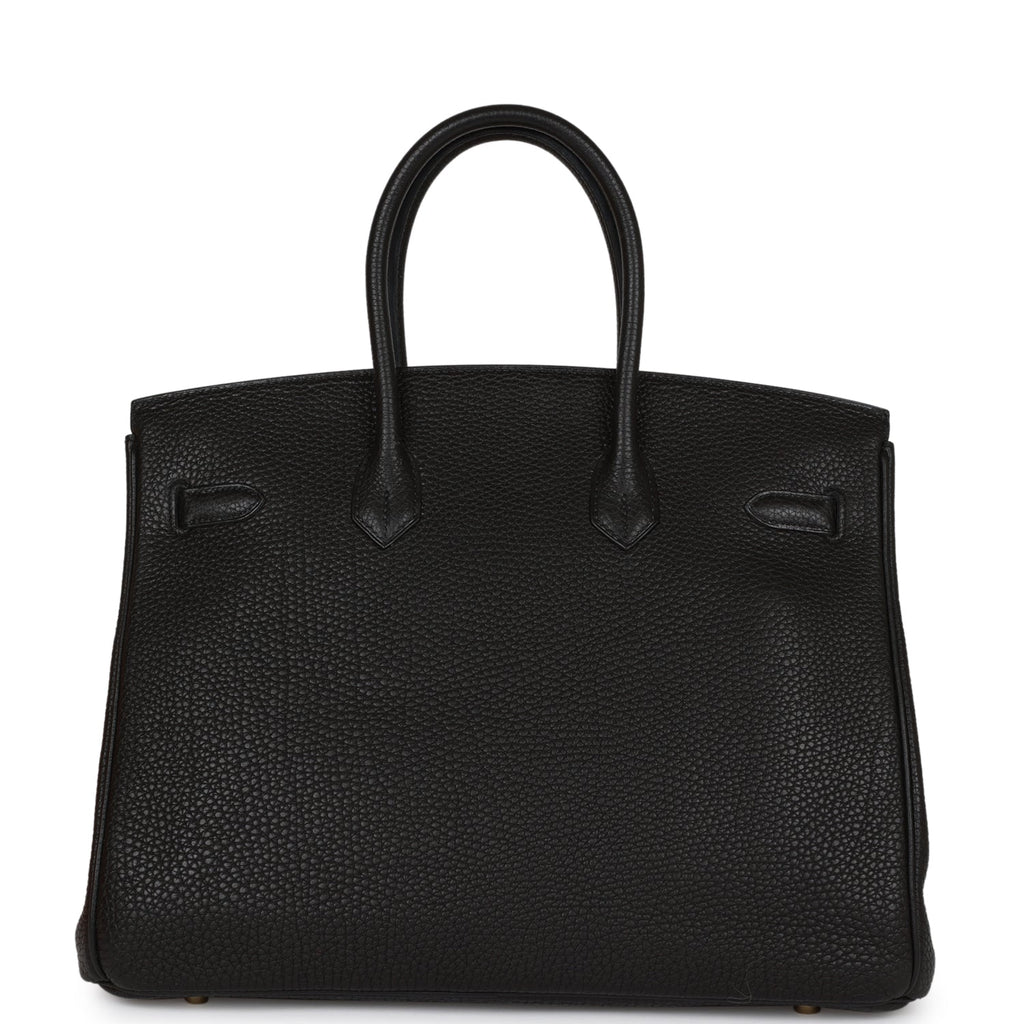 Pre-owned Hermes Birkin 35 Black Togo Gold Hardware