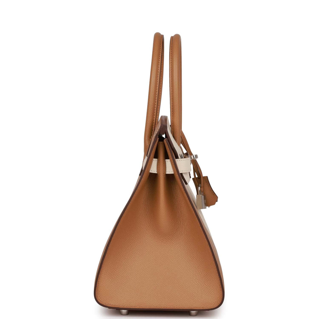 Hermes Casaque Birkin Sellier 30 Biscuit and Nata Epsom Palladium Hardware
