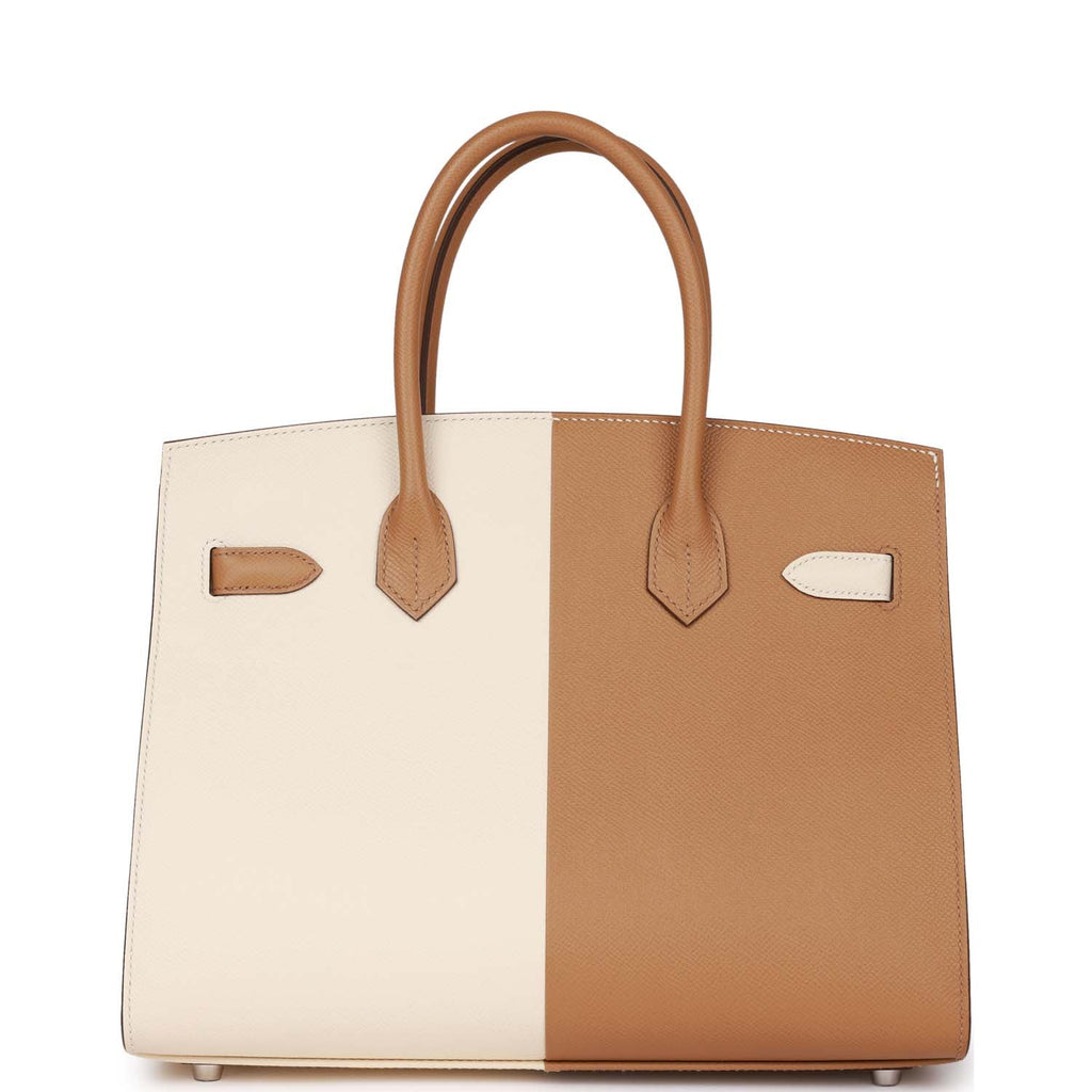 Hermes Casaque Birkin Sellier 30 Biscuit and Nata Epsom Palladium Hardware