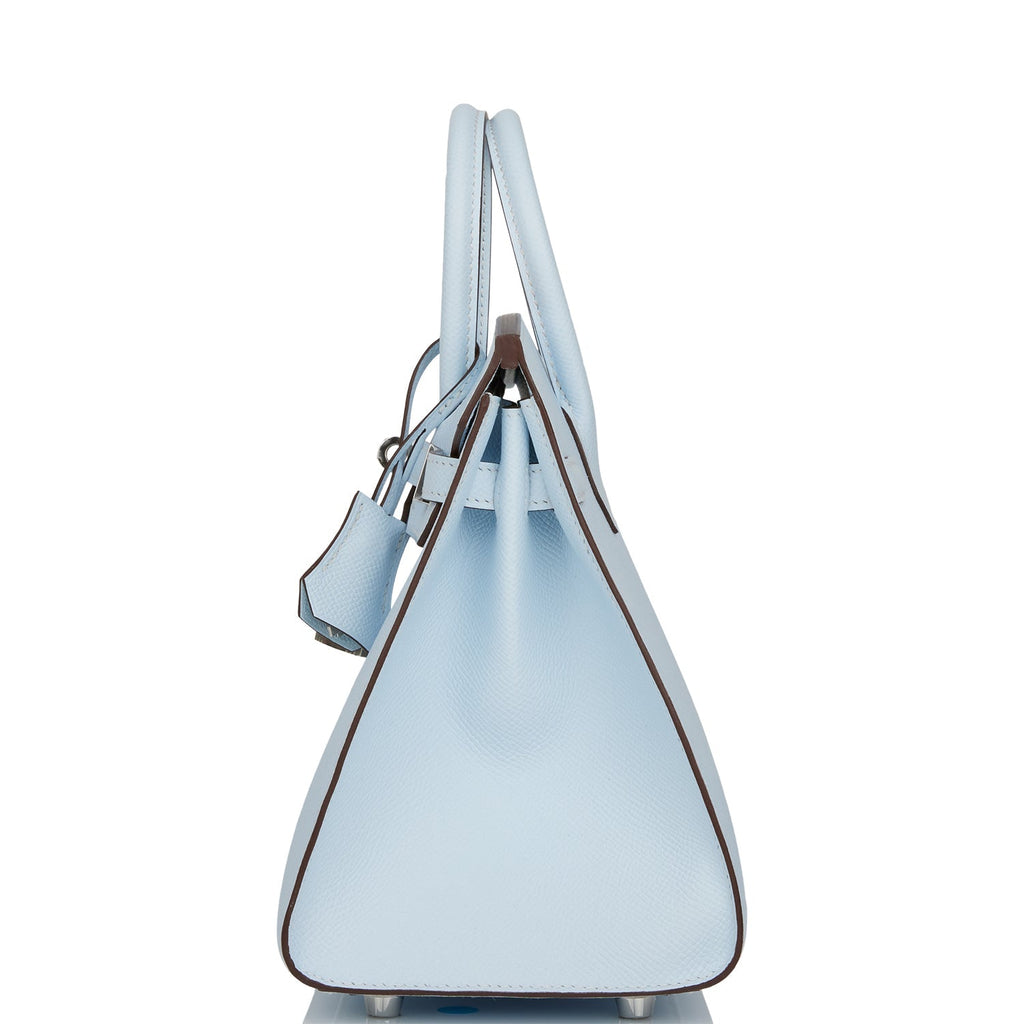Hermes Birkin Sellier 25 Bleu Brume Epsom Palladium Hardware