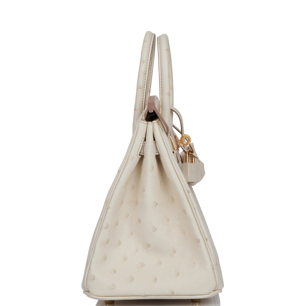 Hermes Birkin 25 Beton Ostrich Gold Hardware