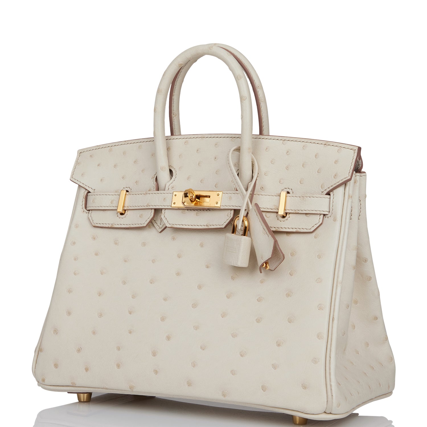 Hermes Birkin 25 Beton Ostrich Gold Hardware