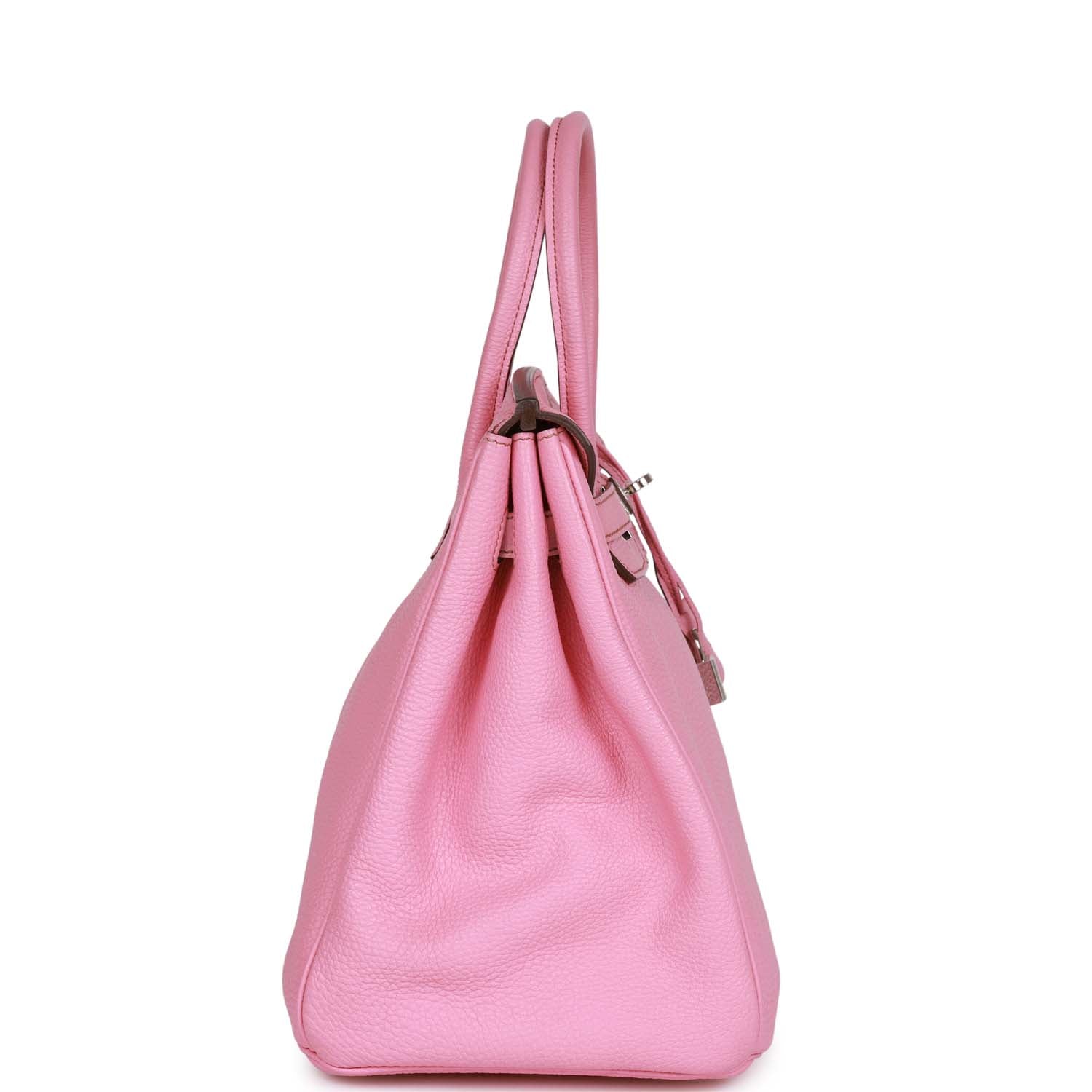 Pre-owned Hermes Birkin 35 Bubblegum Togo Palladium Hardware