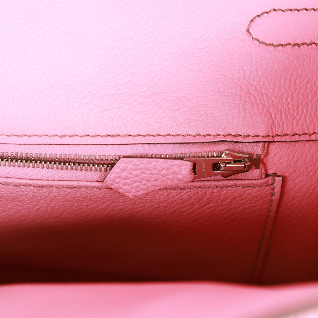 Pre-owned Hermes Birkin 35 Bubblegum Togo Palladium Hardware