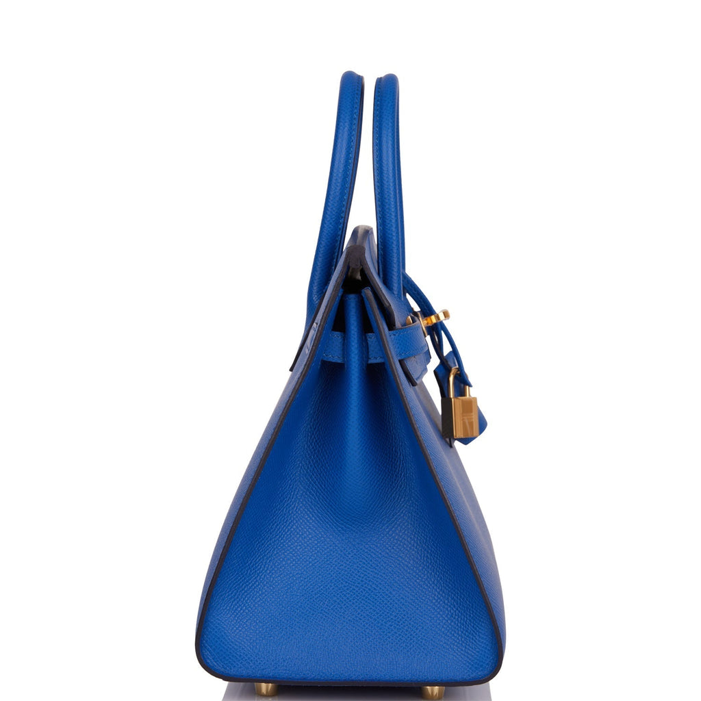 Hermes Birkin Sellier 25 Bleu France Epsom Gold Hardware