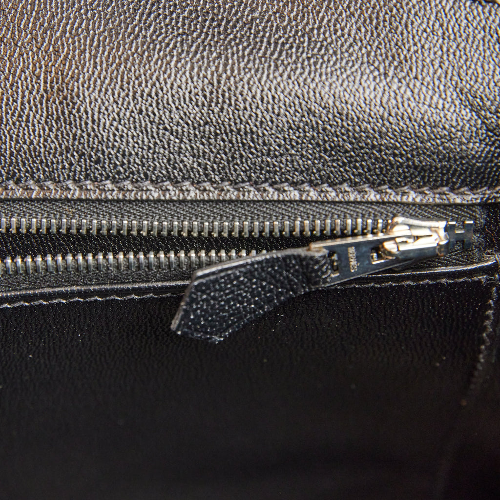 Pre-owned Hermes Birkin 35 Black Shiny Porosus Crocodile Palladium Hardware